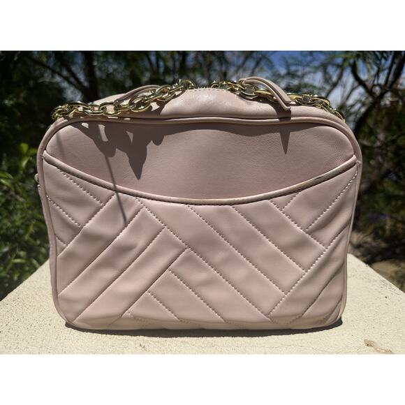 Tory Burch Alexa Stitch Shell Pink Camera Leather Cross Body Shoulder Bag - Picture 8 of 10